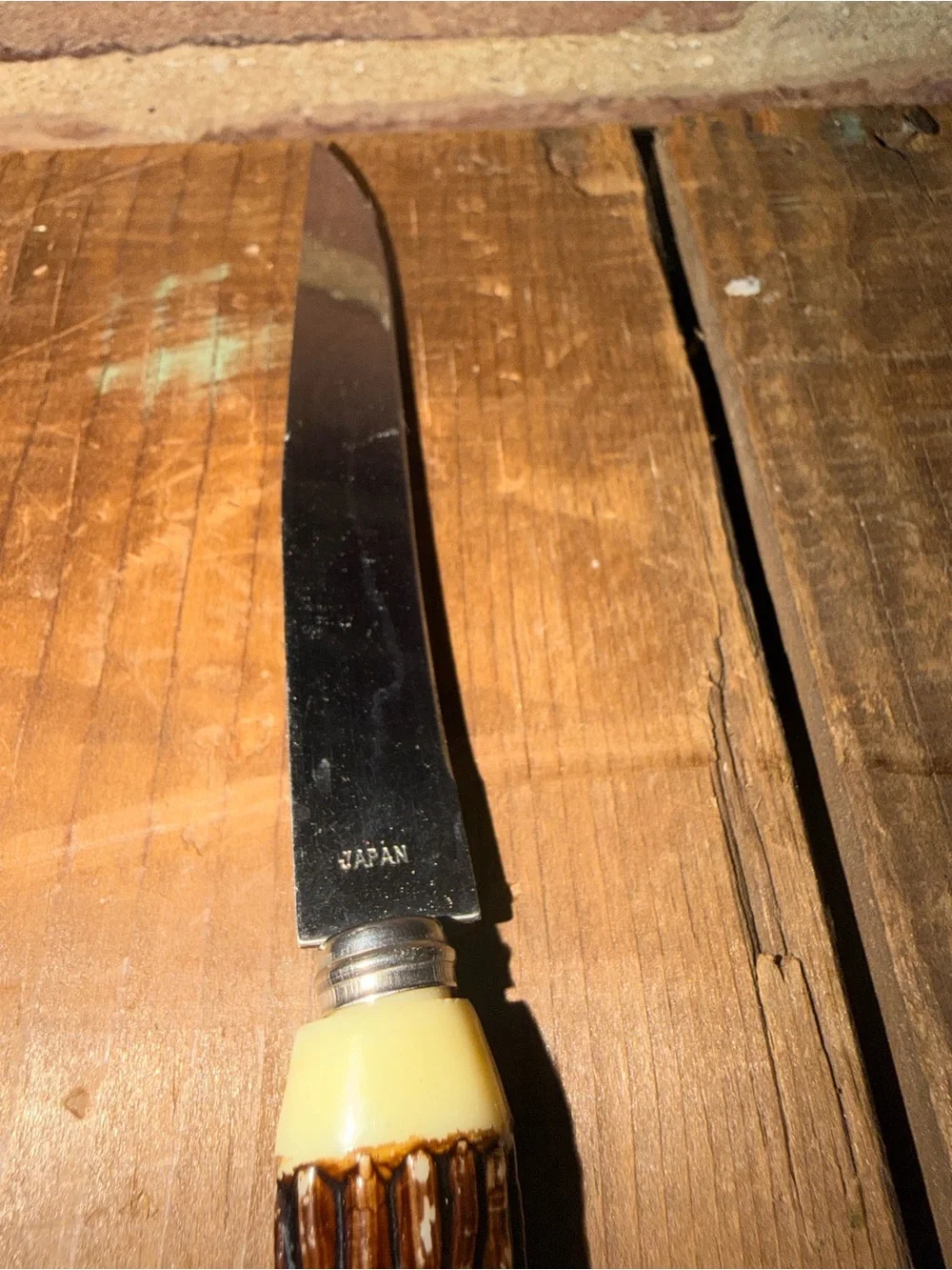 Steak Knives Dark Stag Antler Deer -Textured Handles Japan Stainless Steel